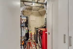 Interior space featuring washer and dryer