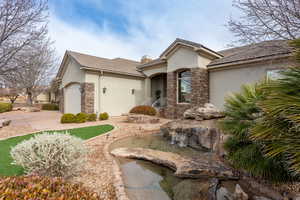 View of front of home with a garage