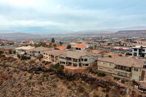 Drone / aerial view with a mountain view