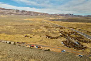 Bird's eye view featuring a mountain view and a rural view