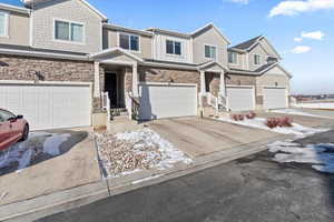 View of front of home with a garage