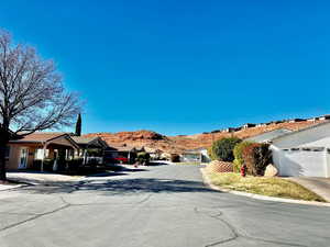 View of street with a mountain view