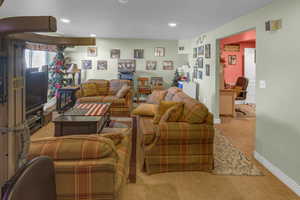 View of carpeted living room