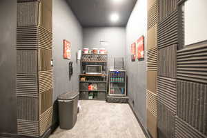 Interior space with beverage cooler