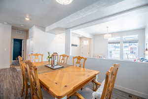 Dining room featuring dark hardwood / wood-style flooring
