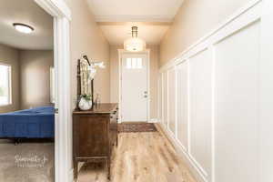 Entryway featuring light wood-type flooring