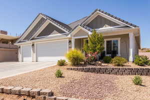 View of front of home featuring a garage