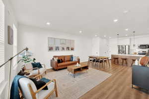 Living room featuring light wood-type flooring