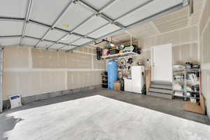 Garage with water heater