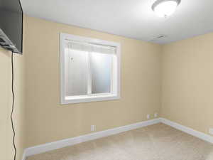 View of carpeted spare room