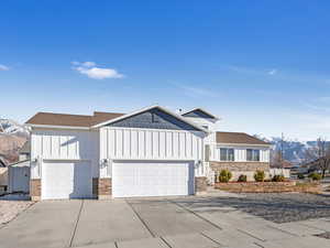 View of front of property featuring a mountain view