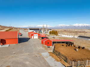 Bird's eye view with a rural view and a mountain view