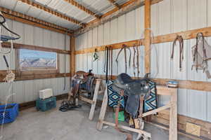 View of horse barn