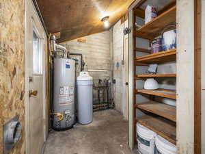 Utilities featuring gas water heater