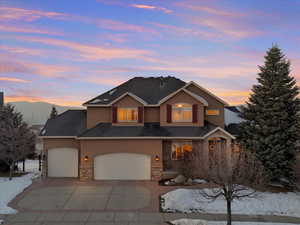 View of front of house with a garage