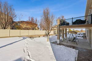 View of snow covered patio