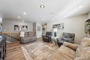 Living room featuring light wood-type flooring