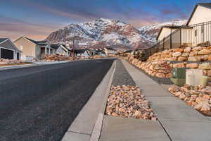 View of street with a mountain view