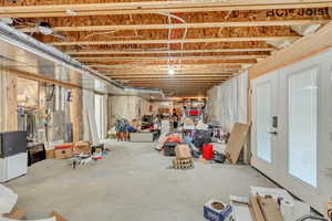 View of unfinished basement