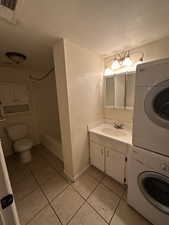 Full Bathroom with stackable Laundry