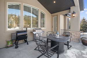 View of patio with grilling area