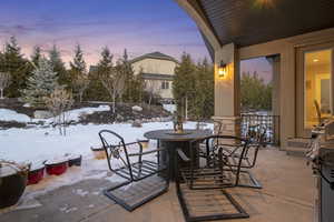 View of snow covered patio