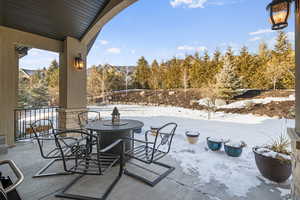 View of snow covered patio