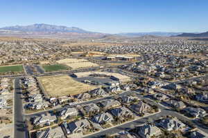 Drone / aerial view with a mountain view