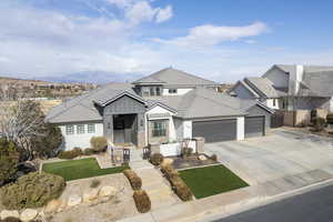 View of front of home with a garage