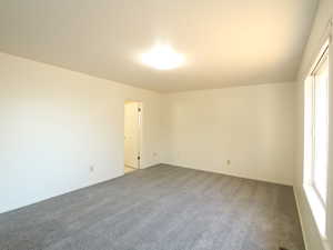 Carpeted spare room with a wealth of natural light