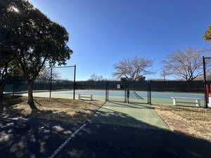 View of tennis court