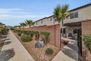 View of property exterior with a patio