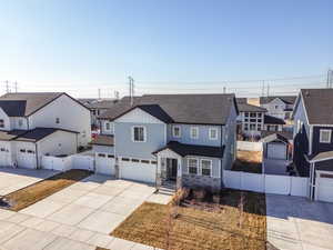 View of front of home with a garage