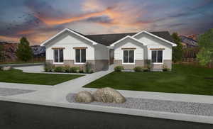 View of front of house featuring a lawn