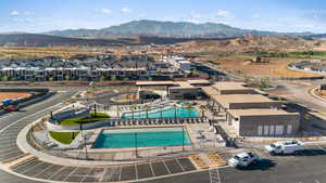 Bird's eye view featuring a mountain view