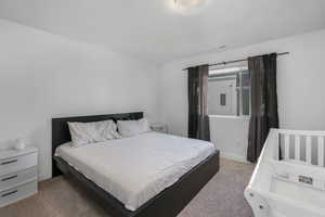 Bedroom featuring carpet floors