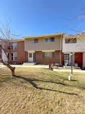 View of front of home with a front lawn