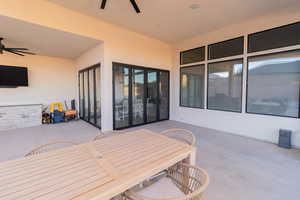 View of patio / terrace with ceiling fan