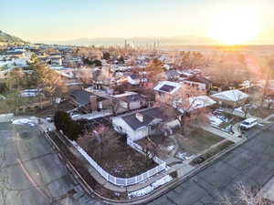 View of aerial view at dusk