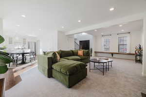 View of carpeted living room