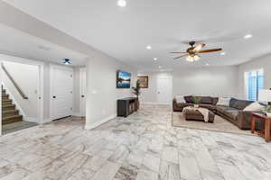 Living room with ceiling fan