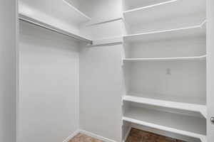 View of walk in closet