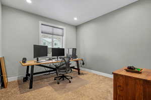 Office featuring carpet floors