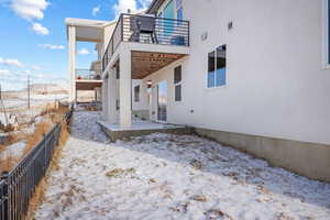 View of snow covered property