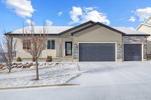 View of front facade with a garage