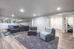 Living room featuring hardwood / wood-style floors