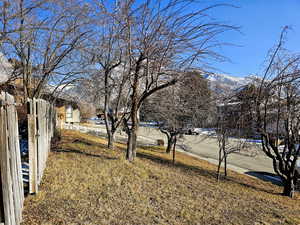 View of yard featuring a mountain view