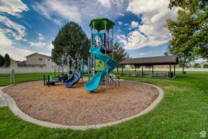 View of jungle gym featuring a yard