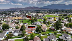 Bird's eye view featuring a mountain view