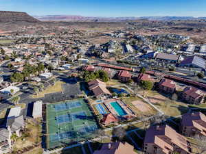 Drone / aerial view featuring a mountain view